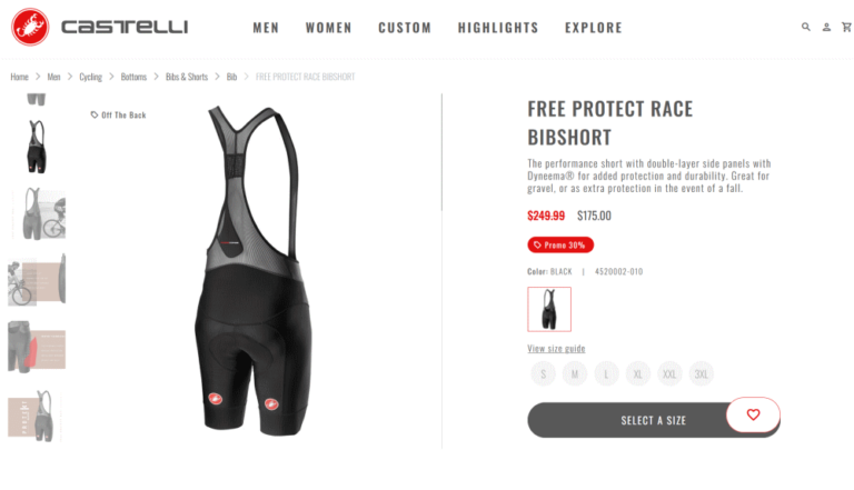 castelli free protect race bib shorts